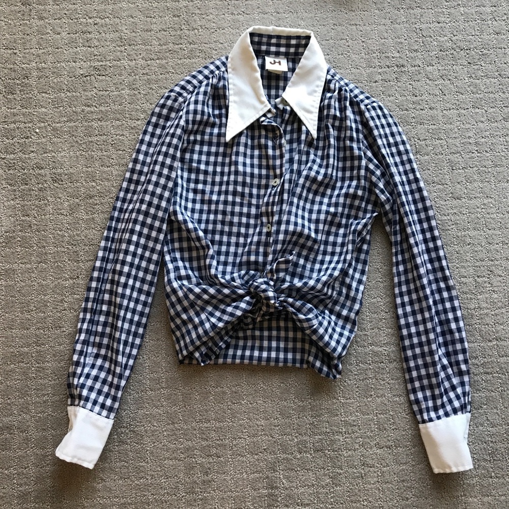 Funky Vintage Gingham Blouse